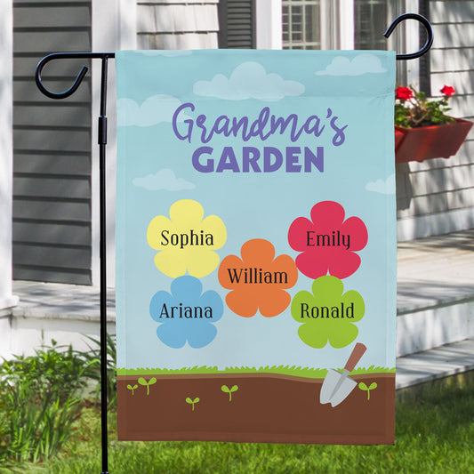 Personalized Grandma's Gard Yard Flag - Sunny Jar Personalized™