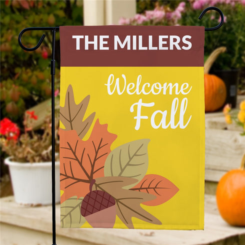 Personalized Fall Welcome Garden Flag - Sunny Jar Personalized™