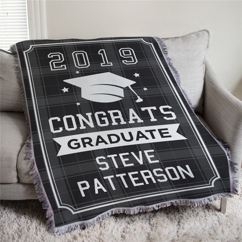 Personalized Congrats Graduate Flannel Tapestry - Sunny Jar Personalized™