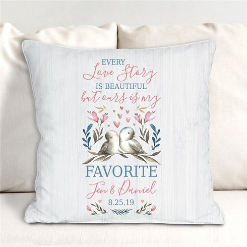 Personalized Every Love Story Is Beautiful Throw Pillow - Sunny Jar Personalized™