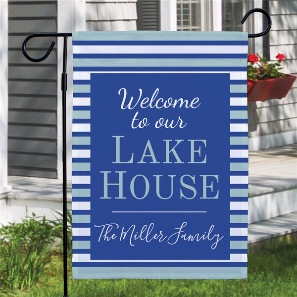 Personalized Welcome To Our Lakehouse Garden Flag - Sunny Jar Personalized™