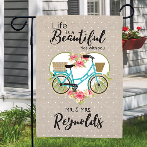 Personalized Life is a Beautiful Ride Garden Flag - Sunny Jar Personalized™