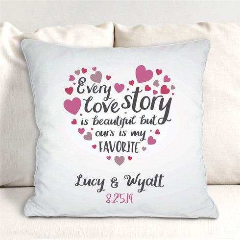 Personalized Every Love Story Throw Pillow - Sunny Jar Personalized™