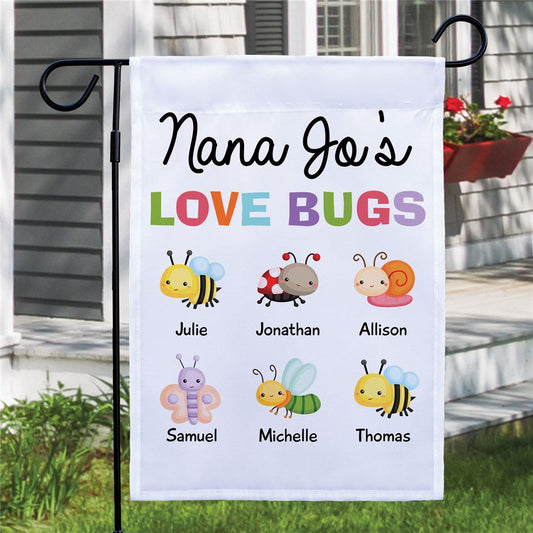 Personalized Love Bugs Garden Flag - Sunny Jar Personalized™