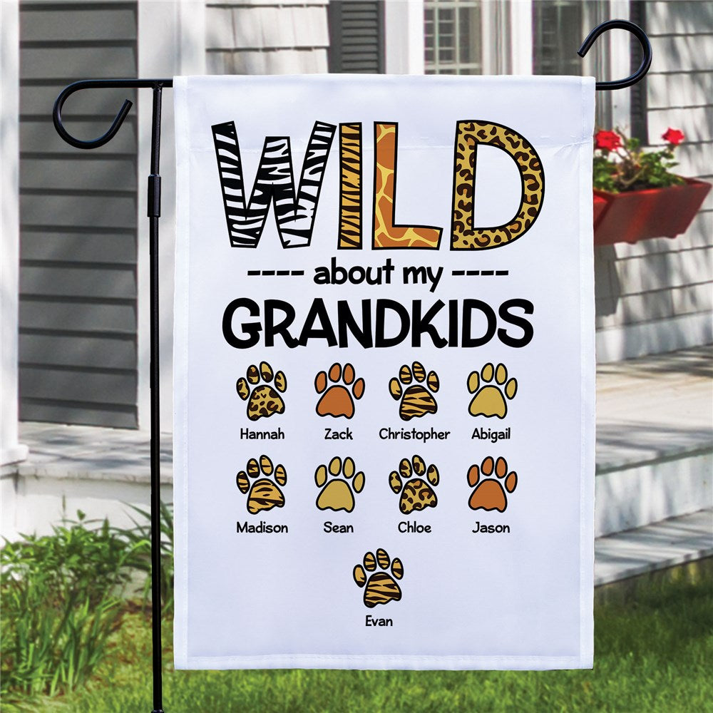 Personalized Wild About My Grandkids Garden Flag - Sunny Jar Personalized™