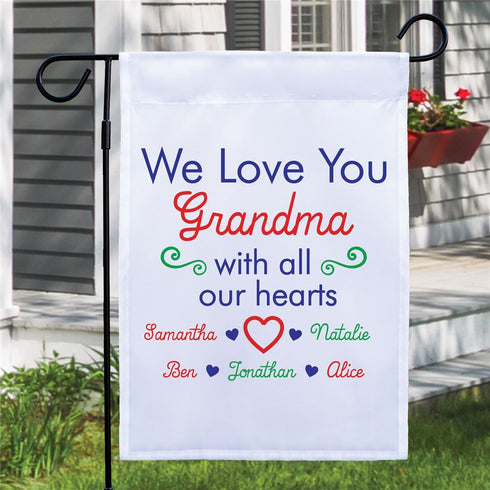 Personalized We Love You Grandma Garden Flag - Sunny Jar Personalized™