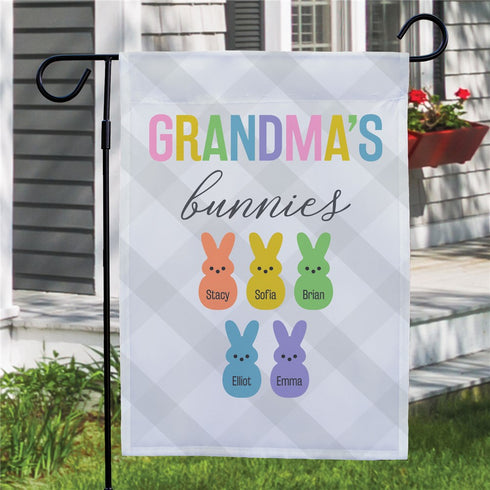 Personalized Grandma's Bunnies Garden Flag - Sunny Jar Personalized™