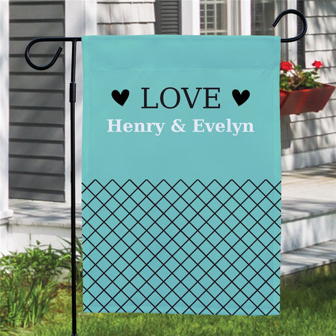 Personalized Geometric Love Garden Flag - Sunny Jar Personalized™