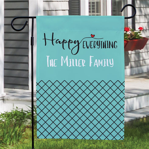 Personalized Geometric Happy Everything Garden Flag - Sunny Jar Personalized™