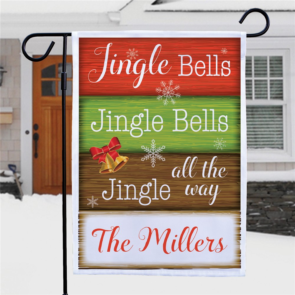 Personalized Jingle Bells Garden Flag - Sunny Jar Personalized™