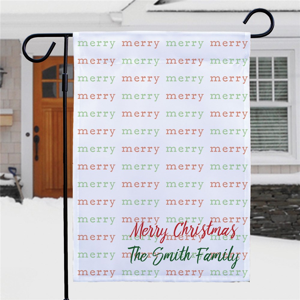 Personalized Merry Christmas Garden Flag - Sunny Jar Personalized™