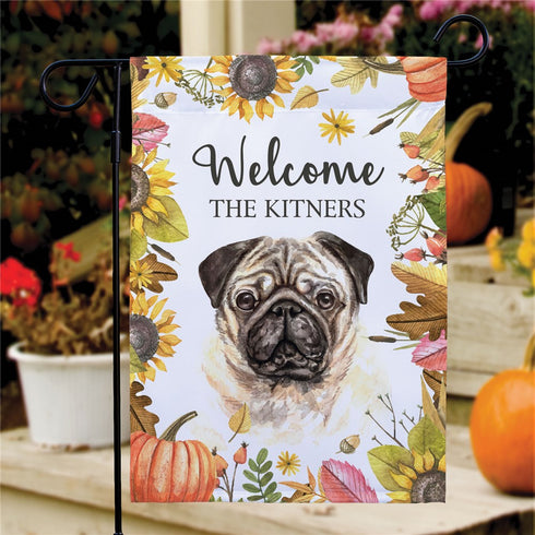 Personalized Fall Dog Breed Garden Flag - Sunny Jar Personalized™