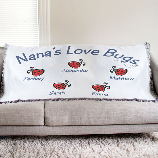 Personalized Love Bugs Tapestry Throw - Sunny Jar Personalized™