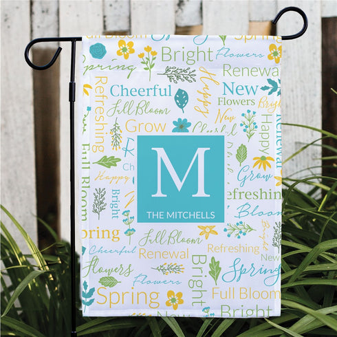 Personalized Spring Static Word Art Garden Flag - Sunny Jar Personalized™