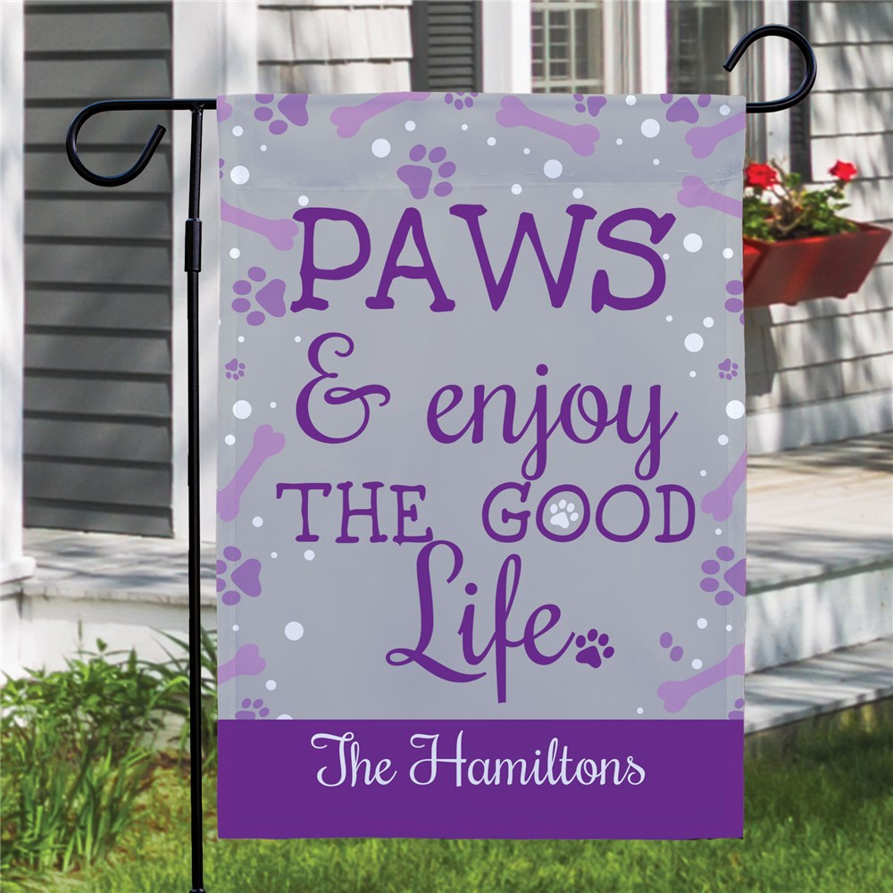 Personalized Paws & Enjoy Garden Flag - Sunny Jar Personalized™