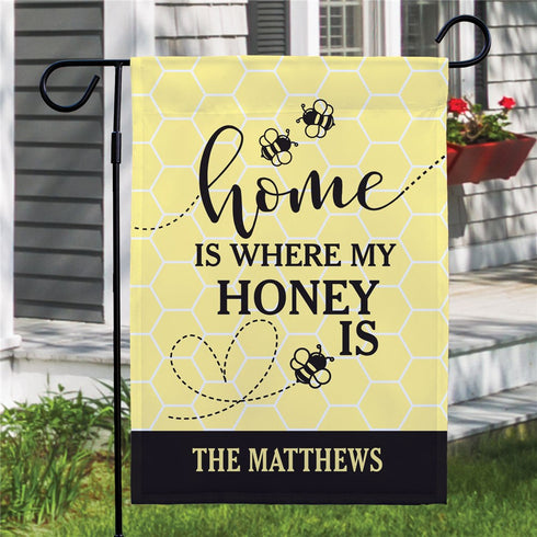 Personalized Home is Where My Honey is Garden Flag - Sunny Jar Personalized™