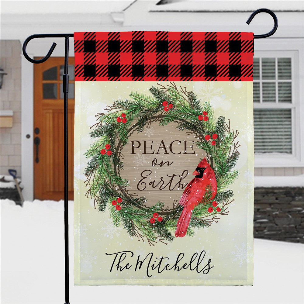 Personalized Peace on Earth Garden Flag - Sunny Jar Personalized™