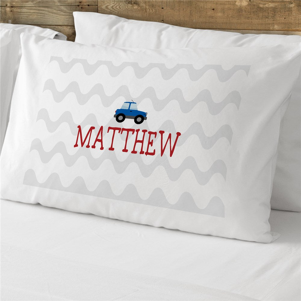 Personalized Cars with Wave Pillowcase - Sunny Jar Personalized™