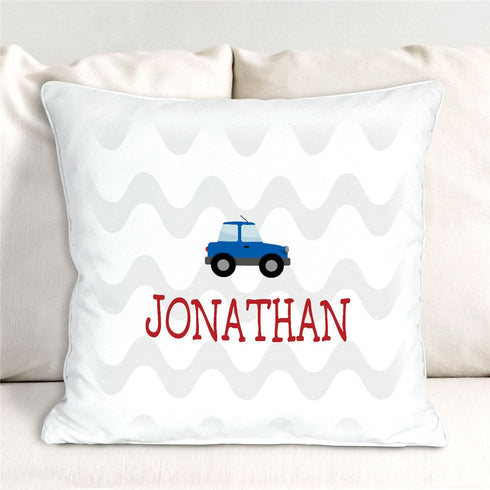 Personalized Cars with Wave Throw Pillow - Sunny Jar Personalized™