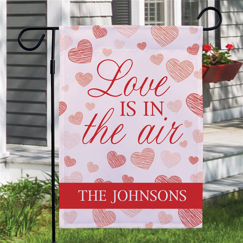 Personalized Love Is In The Air Heart Pattern Garden Flag - Sunny Jar Personalized™