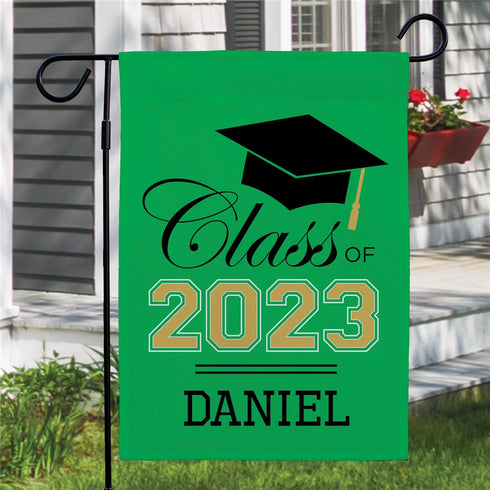 Personalized Large Grad Caps Class of Garden Flag - Sunny Jar Personalized™