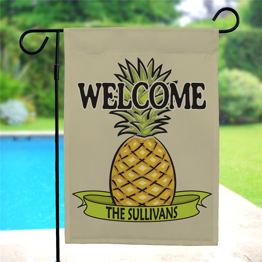 Personalized Pineapple Welcome Garden Flag - Sunny Jar Personalized™