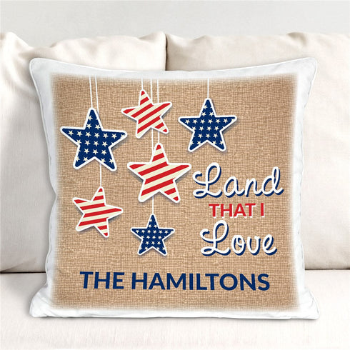 Personalized Land That I Love Stars Throw Pillow - Sunny Jar Personalized™