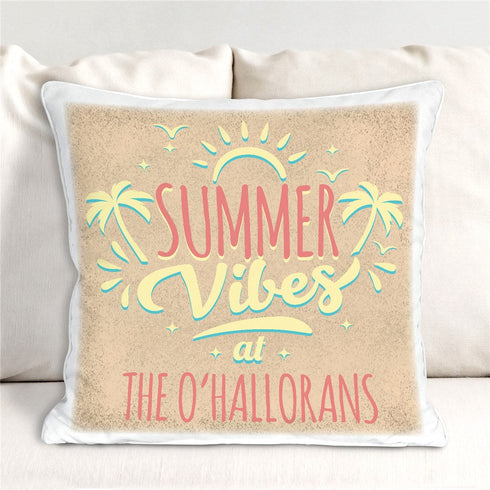 Personalized Summer Vibes Throw Pillow - Sunny Jar Personalized™