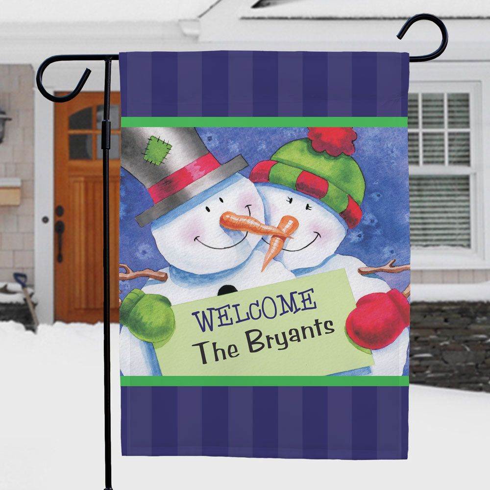 Personalized Snow Couple Garden Flag - Sunny Jar Personalized™