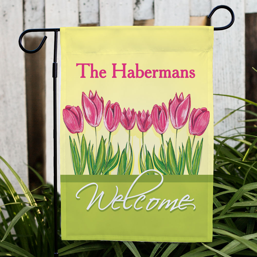 Personalized Tulips Garden Flag - Sunny Jar Personalized™