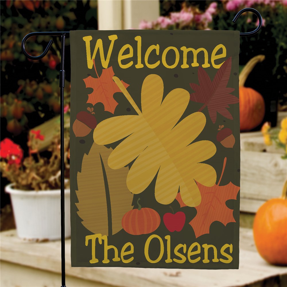 Welcome Fall Personalized Garden Flag - Sunny Jar Personalized™