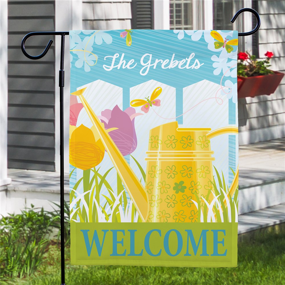 Personalized Watering Can Garden Flag - Sunny Jar Personalized™