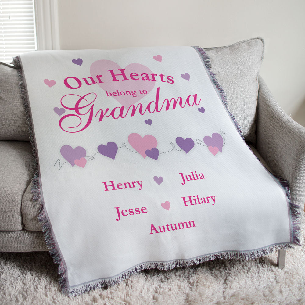 Our Hearts Belong To Personalized Tapestry Throw - Sunny Jar Personalized™