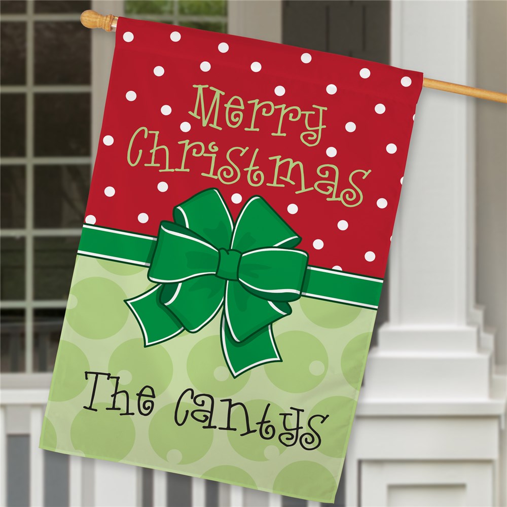 Personalized Merry Christmas House Flag - Sunny Jar Personalized™