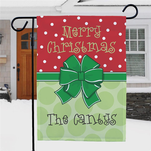 Bow Christmas Garden Flag - Sunny Jar Personalized™