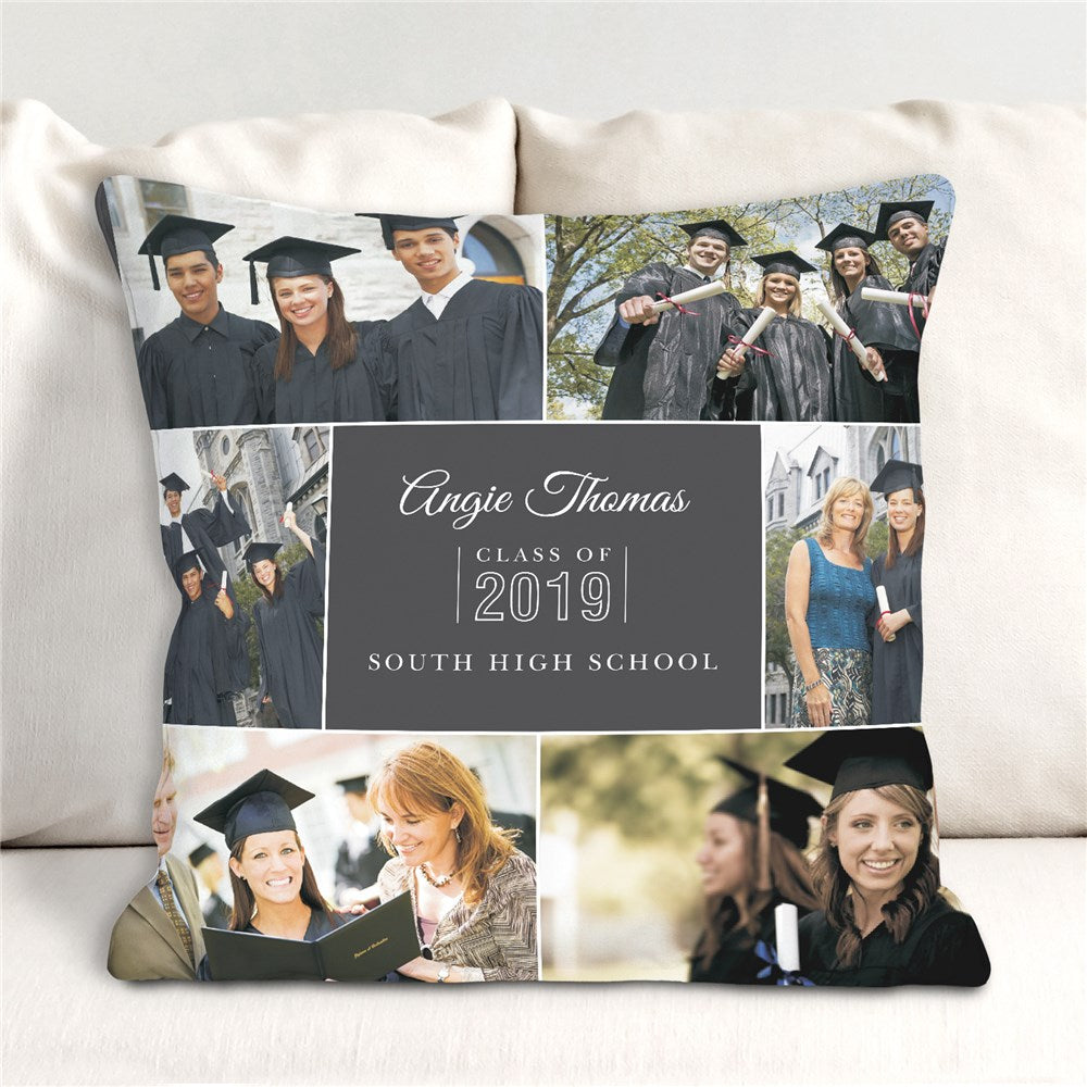 Graduation Photo Collage Throw Pillow - Sunny Jar Personalized™