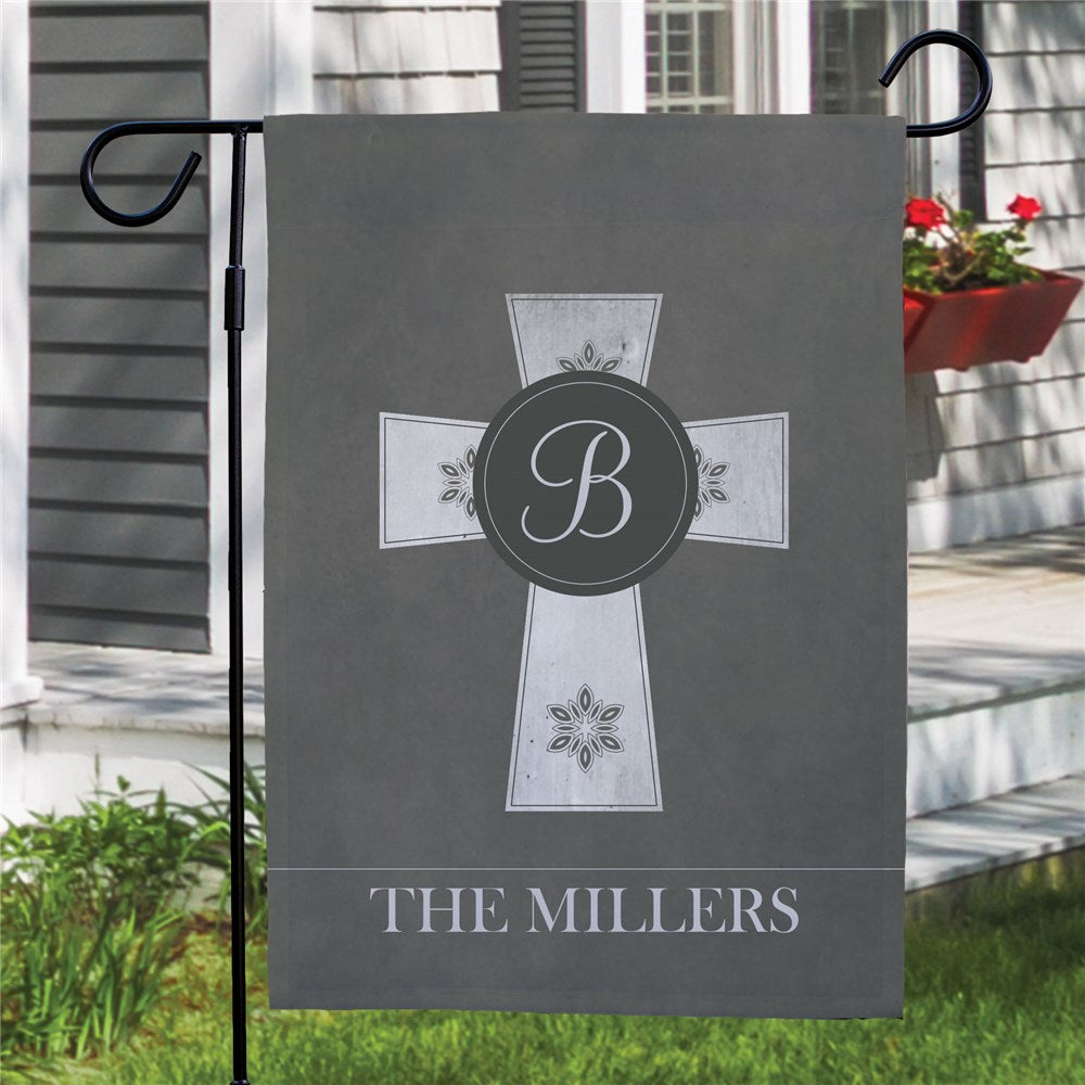 Personalized Family Cross Garden Flag - Sunny Jar Personalized™