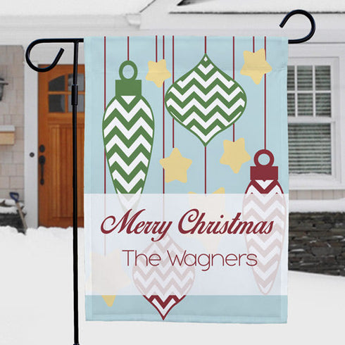 Christmas Ornament Welcome Garden Flag - Sunny Jar Personalized™