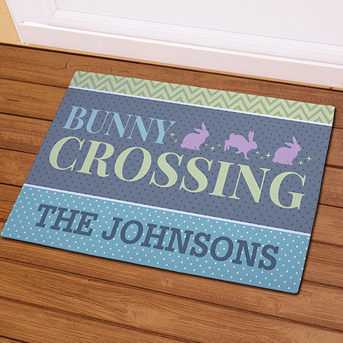 Personalized Bunny Crossing Doormat - Sunny Jar Personalized™