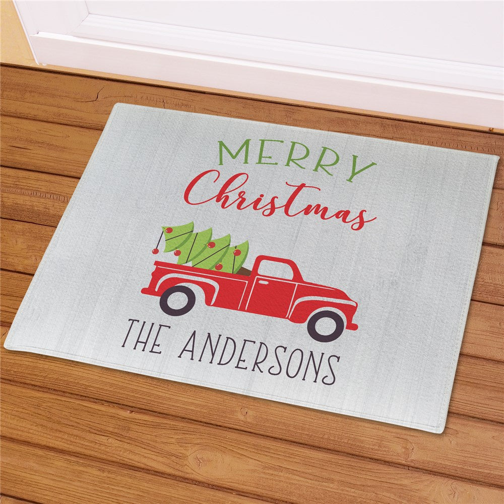 Personalized Merry Christmas Truck Doormat - Sunny Jar Personalized™