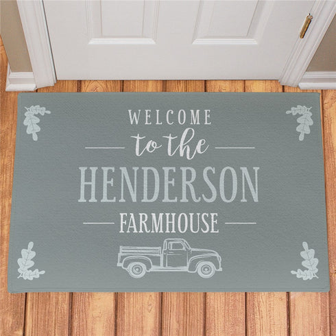 Personalized Welcome To The Farmhouse Truck Doormat - Sunny Jar Personalized™