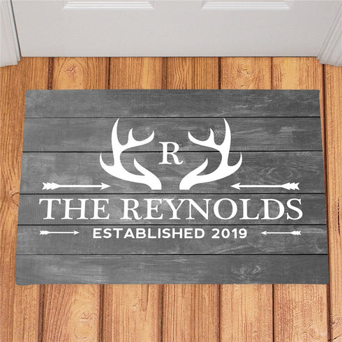 Personalized Deer Antlers Doormat - Sunny Jar Personalized™