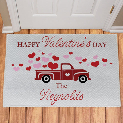 Personalized Happy Valentines Day Truck Doormat - Sunny Jar Personalized™