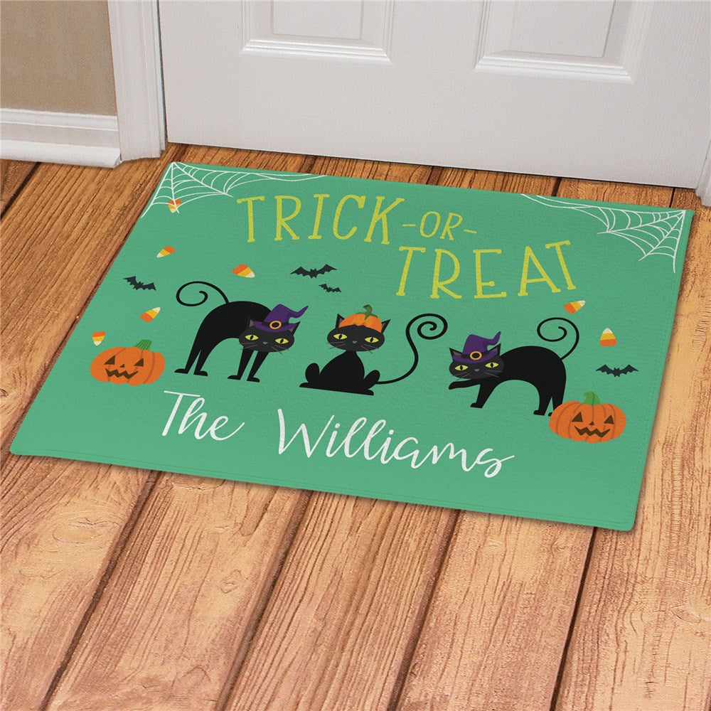 Personalized Trick or Treat Cats Doormat - Sunny Jar Personalized™