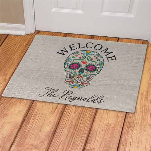 Personalized Sugar Skull Doormat - Sunny Jar Personalized™