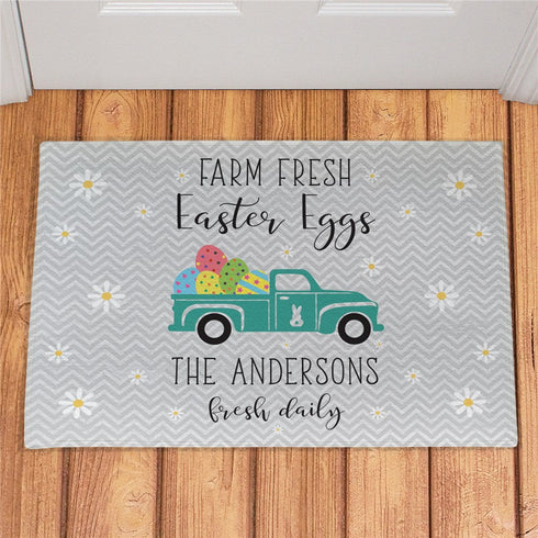 Personalized Farm Fresh Easter Eggs Doormat - Sunny Jar Personalized™