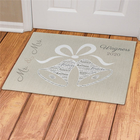 Personalized Wedding Bells Word Art Doormat - Sunny Jar Personalized™