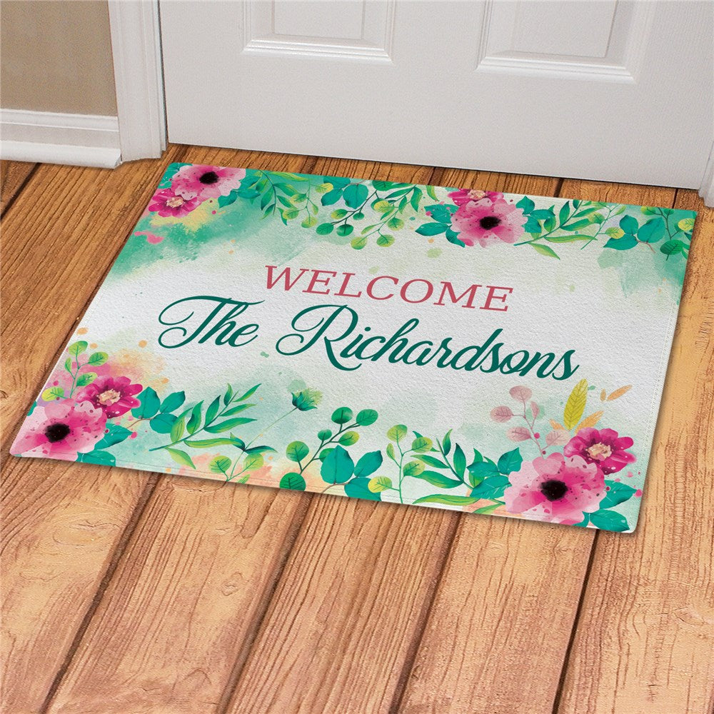 Personalized Floral Garden Doormat - Sunny Jar Personalized™