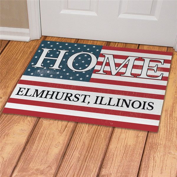 Personalized Patriotic Home Doormat - Sunny Jar Personalized™