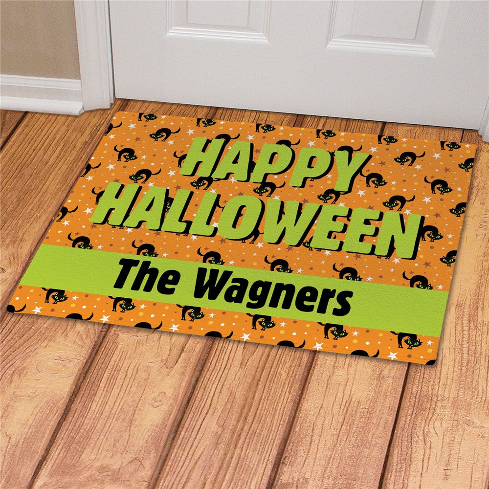 Personalized Happy Halloween Cats Doormat - Sunny Jar Personalized™